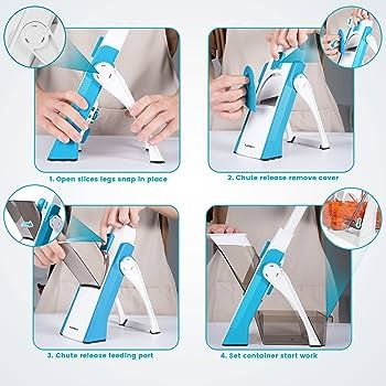 Mandoline Slicer | Safe Adjustable Vegetable Cutter | Multi‑Purpose Kitchen Chopper & Manual Grater ( Random Colour )