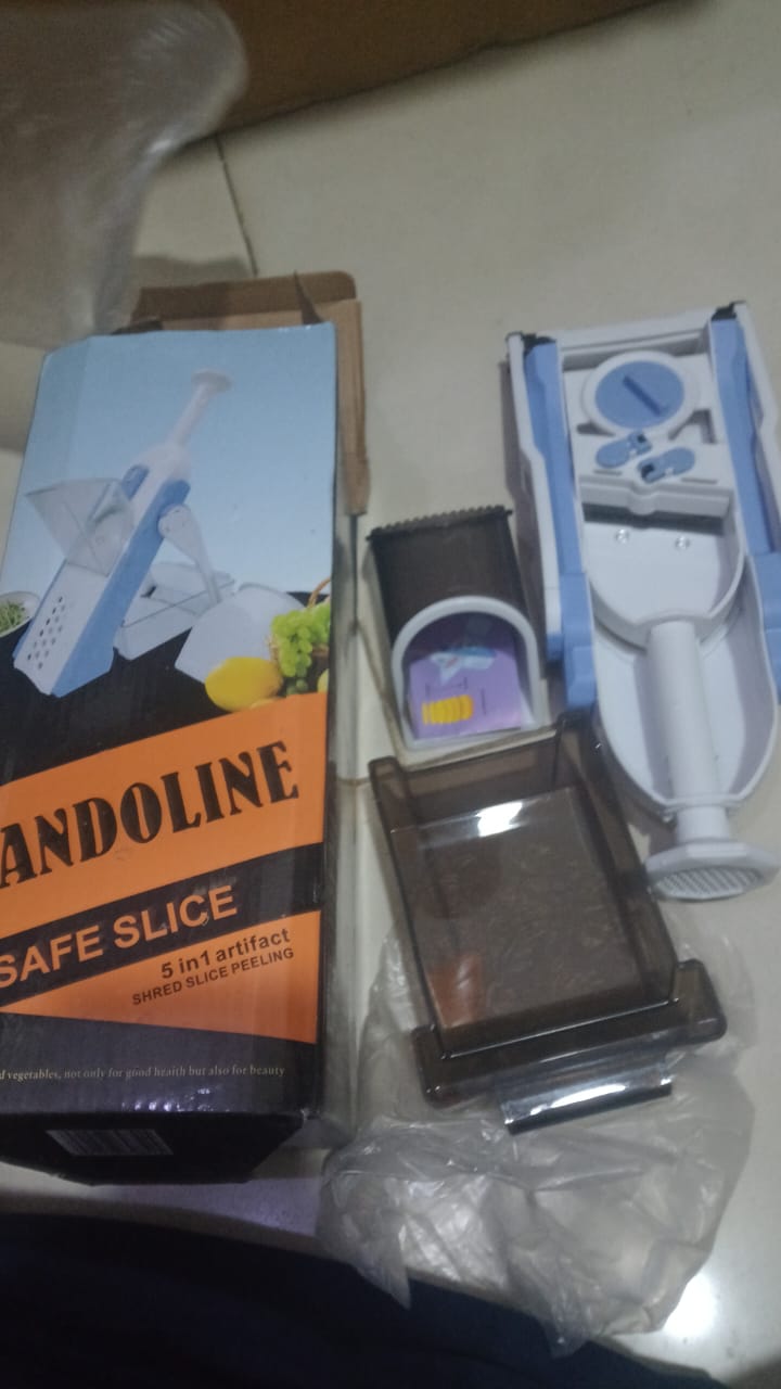 Mandoline Slicer | Safe Adjustable Vegetable Cutter | Multi‑Purpose Kitchen Chopper & Manual Grater ( Random Colour )