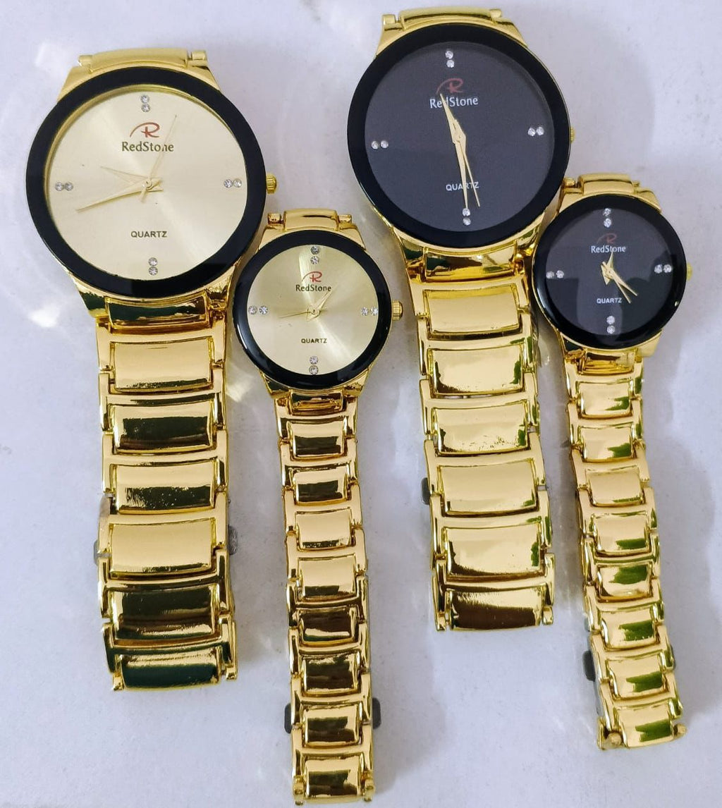 Redstone Quartz Couple Watch Durable Quality Stylish Design Perfect Choice For Daily Use And Gift Needs (Random Color & Design)