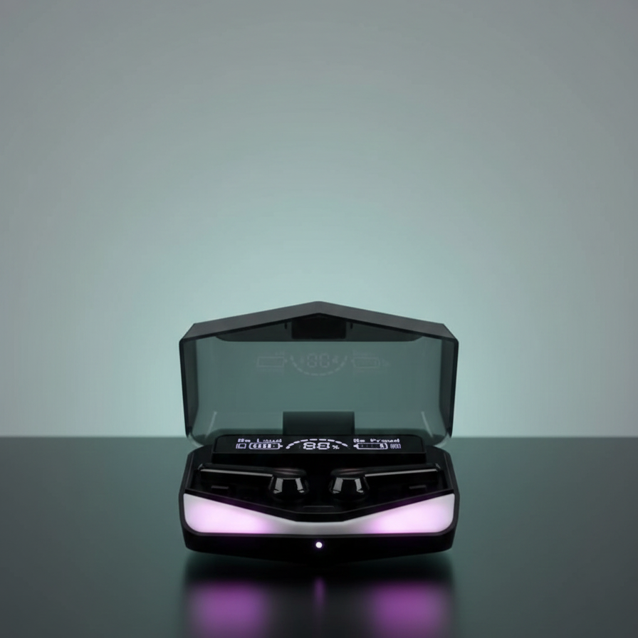 DAMIX M28 TWS Wireless 5.3 Gaming Earbuds with LED Power Display, Dual Mode (Game/Music), Low Latency, and HD Mirror Design