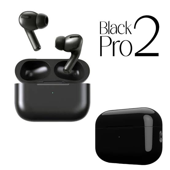 Black Pro 2 TWS Wireless Earbuds – Bluetooth 5.1, Touch Control, Noise Cancelling, with Charging Case | Airpods
