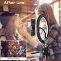 Professional 10-inch LED Ring Fill Light with Universal Phone Holder & Dimmable Lighting Modes