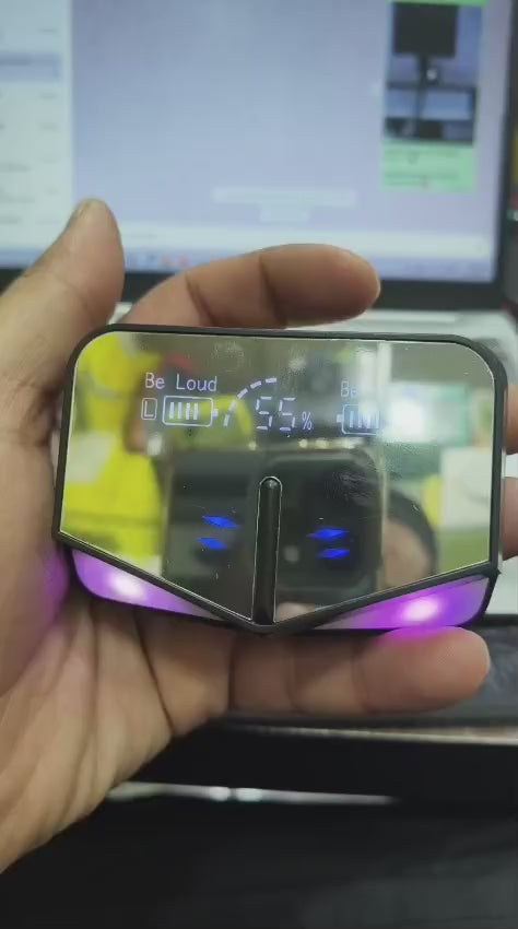 DAMIX M28 TWS Wireless 5.3 Gaming Earbuds with LED Power Display, Dual Mode (Game/Music), Low Latency, and HD Mirror Design